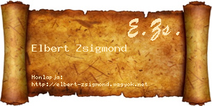 Elbert Zsigmond névjegykártya