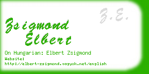 zsigmond elbert business card